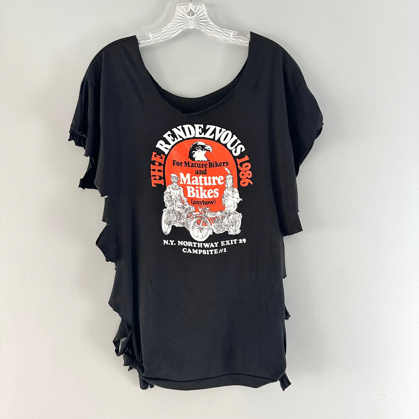 deadstock 1980s vintage harley rendezvous distressed DIY t-shirt / single stitch