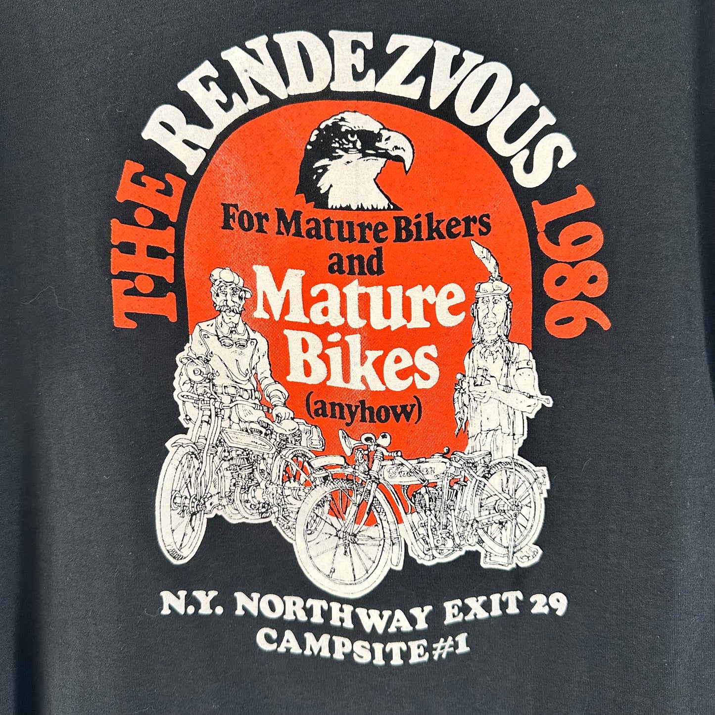 deadstock 1980s vintage harley rendezvous distressed DIY t-shirt / single stitch