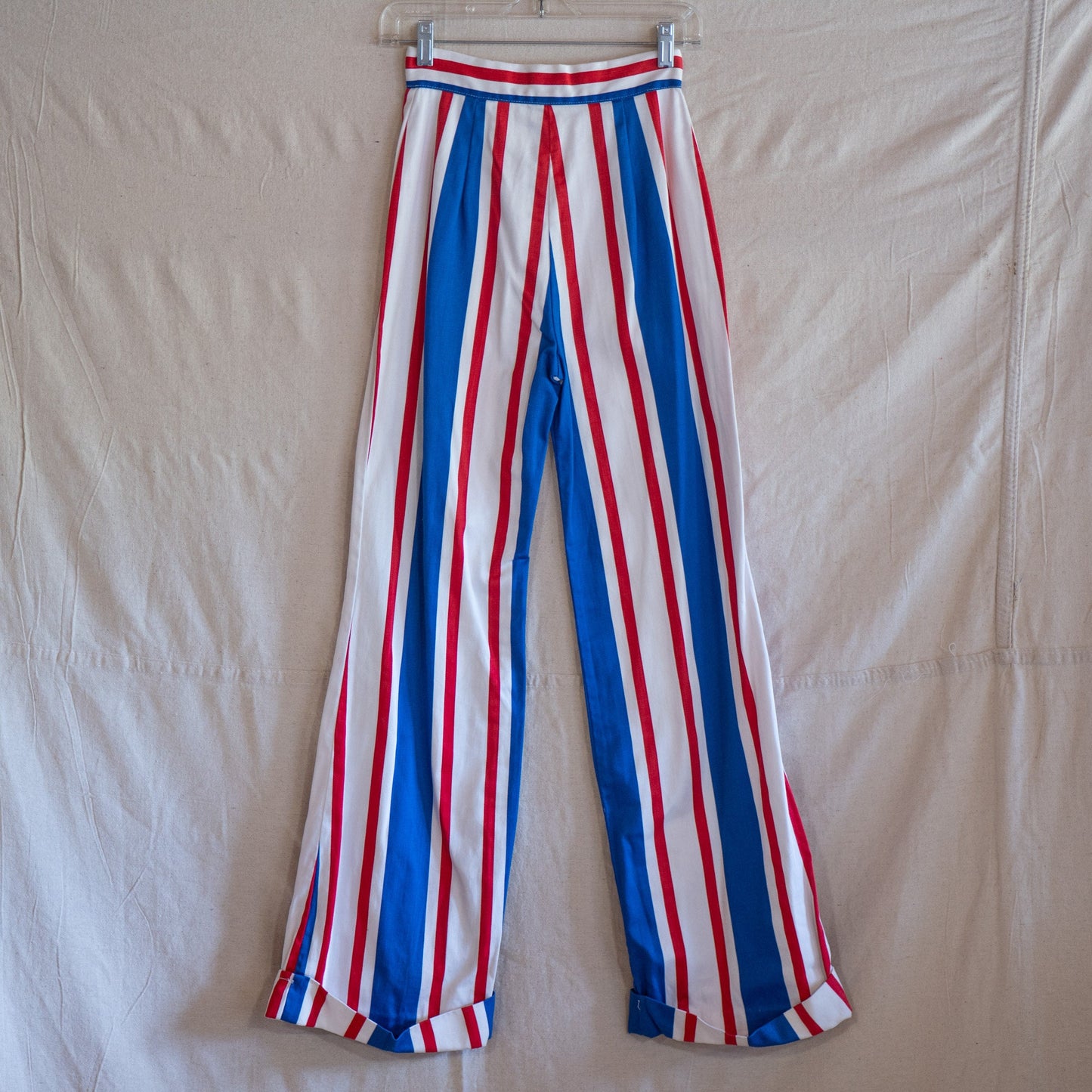 BOBBIE BROOKS vintage 60s red white & blue striped wide leg high waisted pants