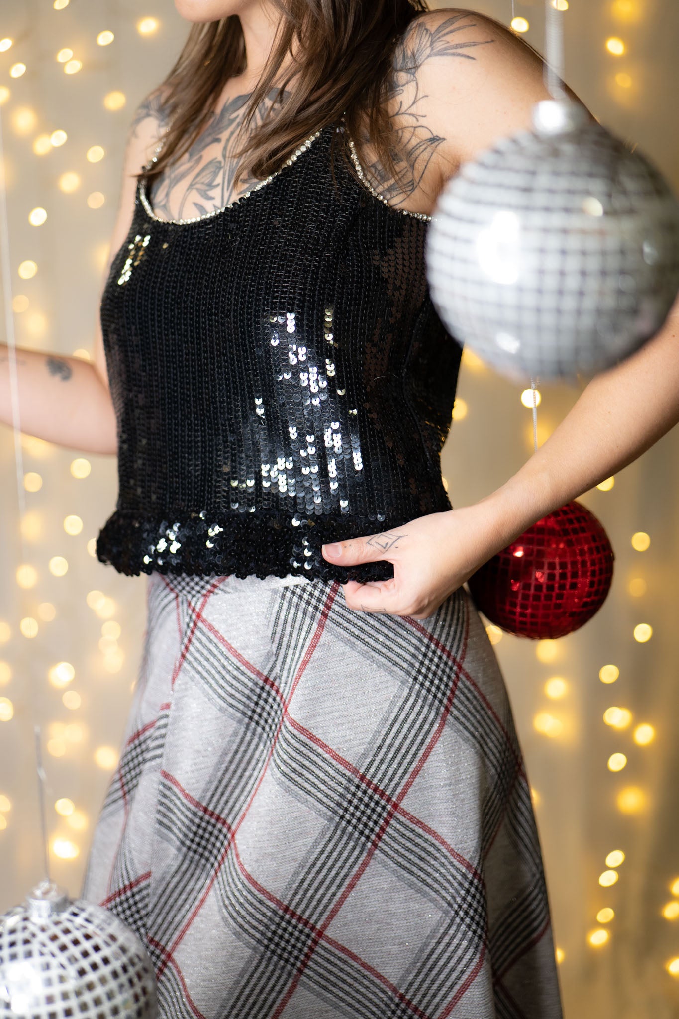sparkly vintage 60s rhinestone sequin crop tank top