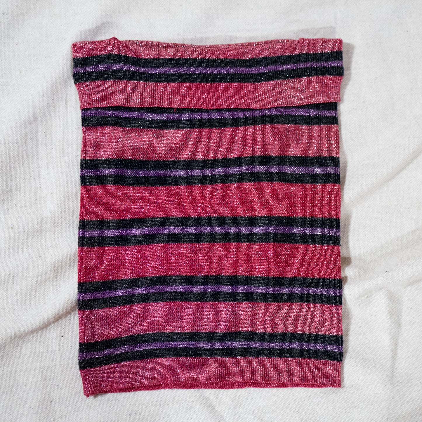 vintage 1970s deadstock striped sparkly metallic top