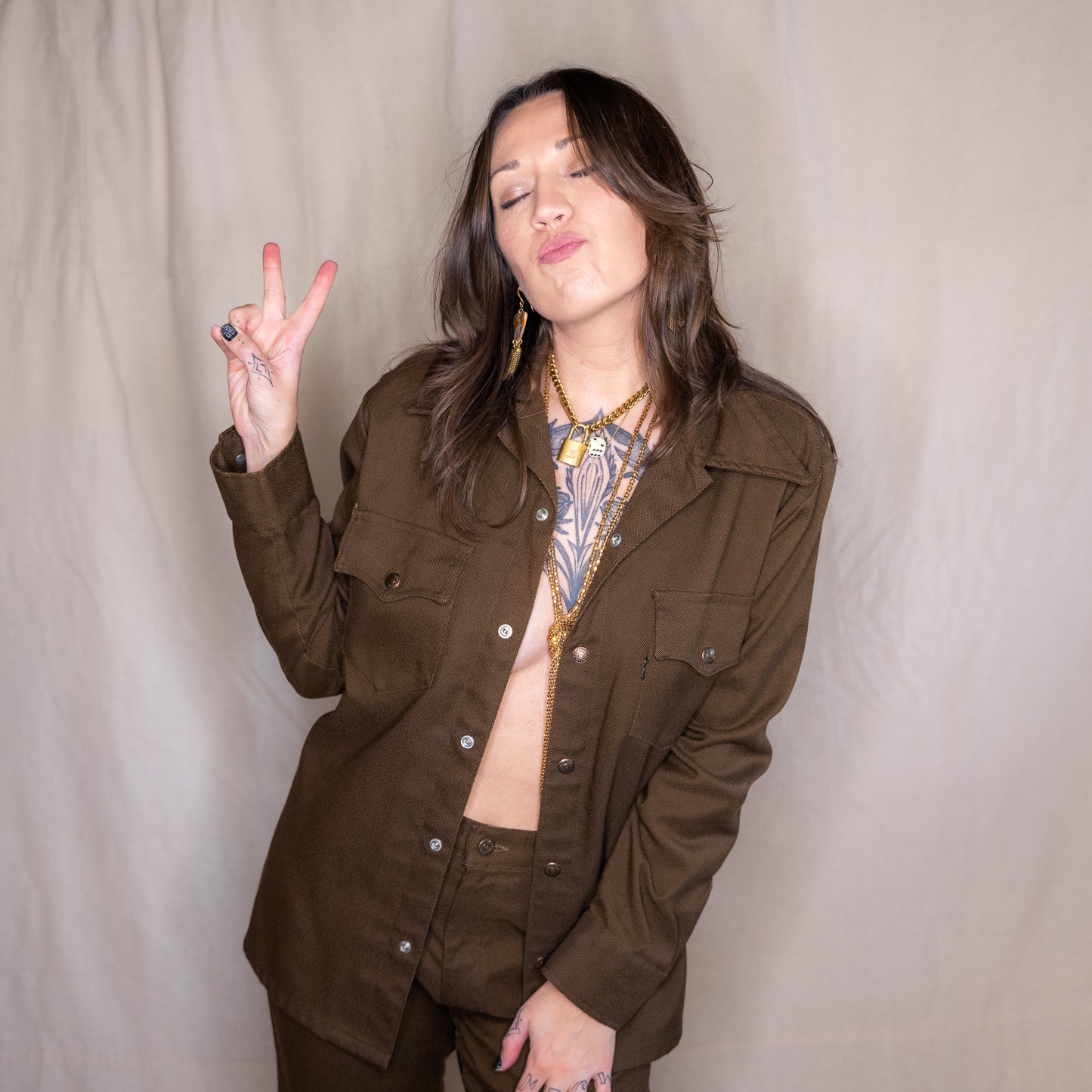 vintage 1970s levi's blazer and flare pants 2pc suit
