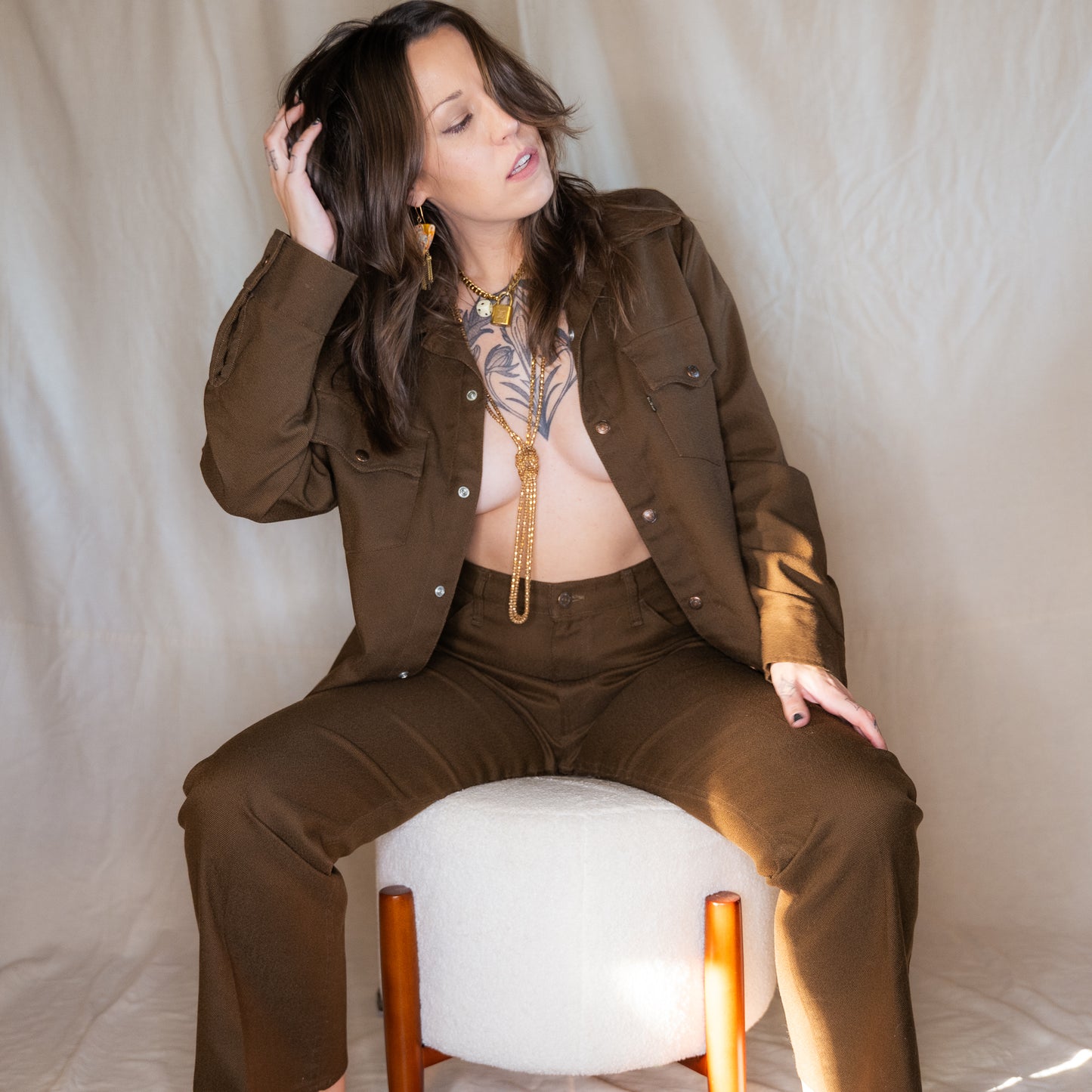 vintage 1970s levi's blazer and flare pants 2pc suit