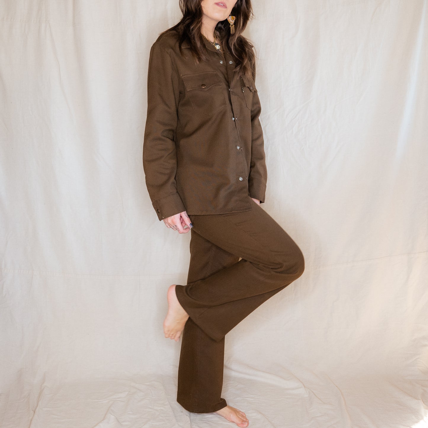 vintage 1970s levi's blazer and flare pants 2pc suit