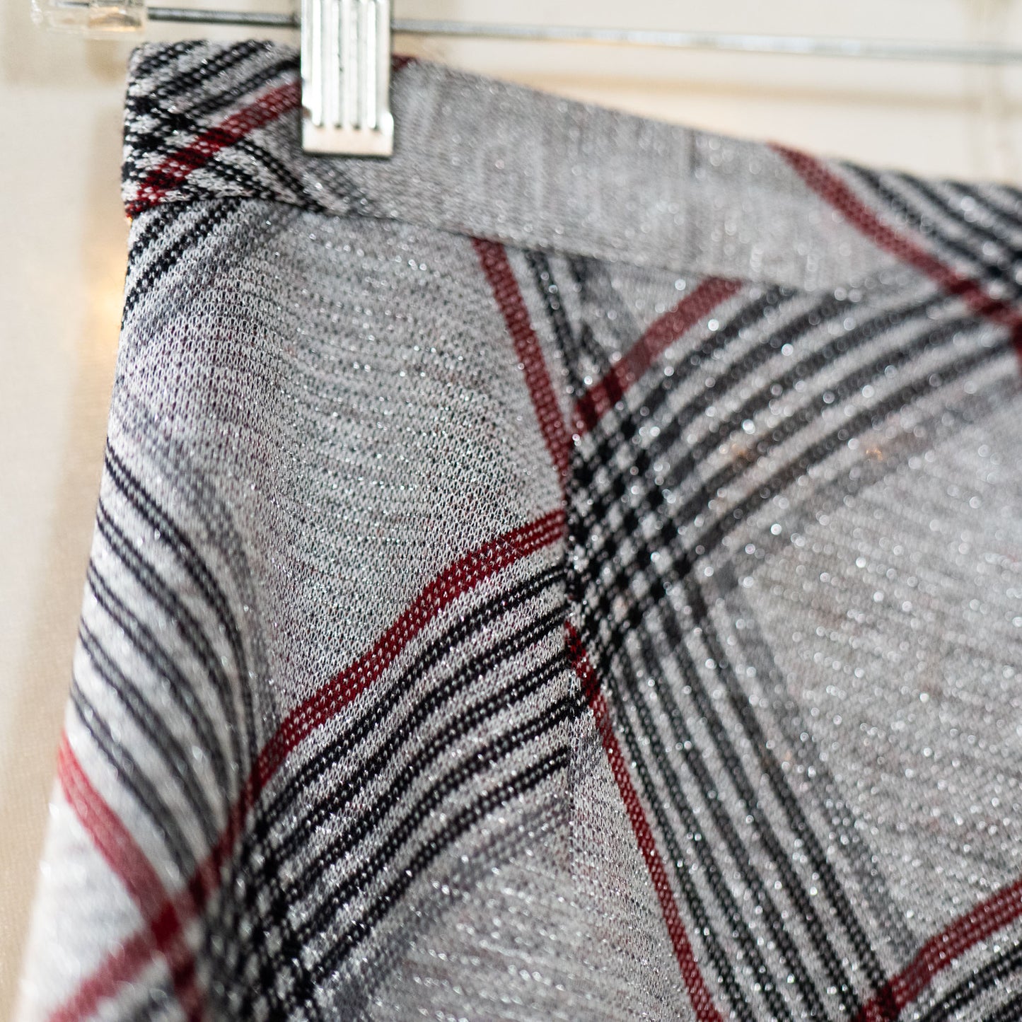 vintage 70s plaid sparkly maxi skirt