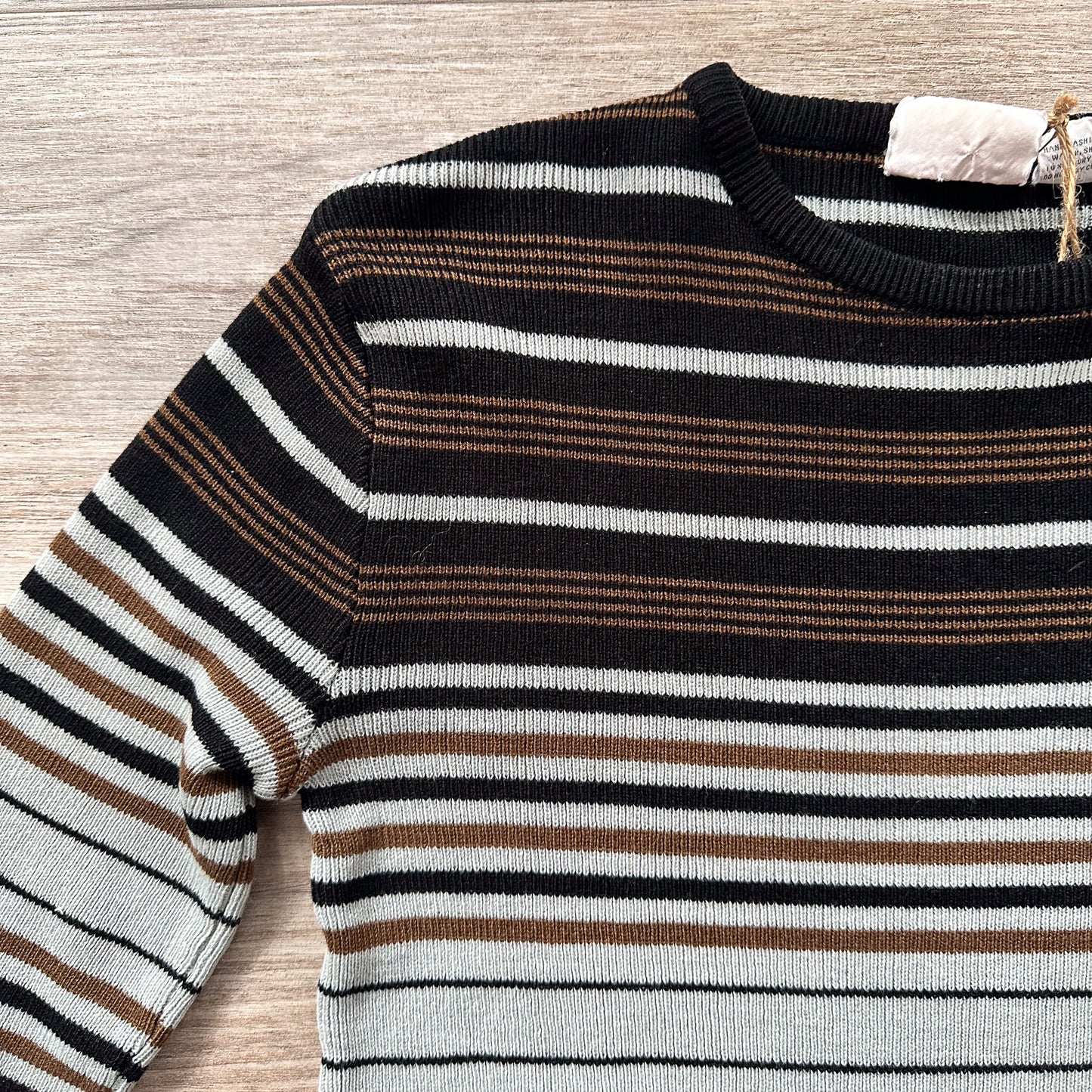 vintage 1970s retro striped long sleeve knit top