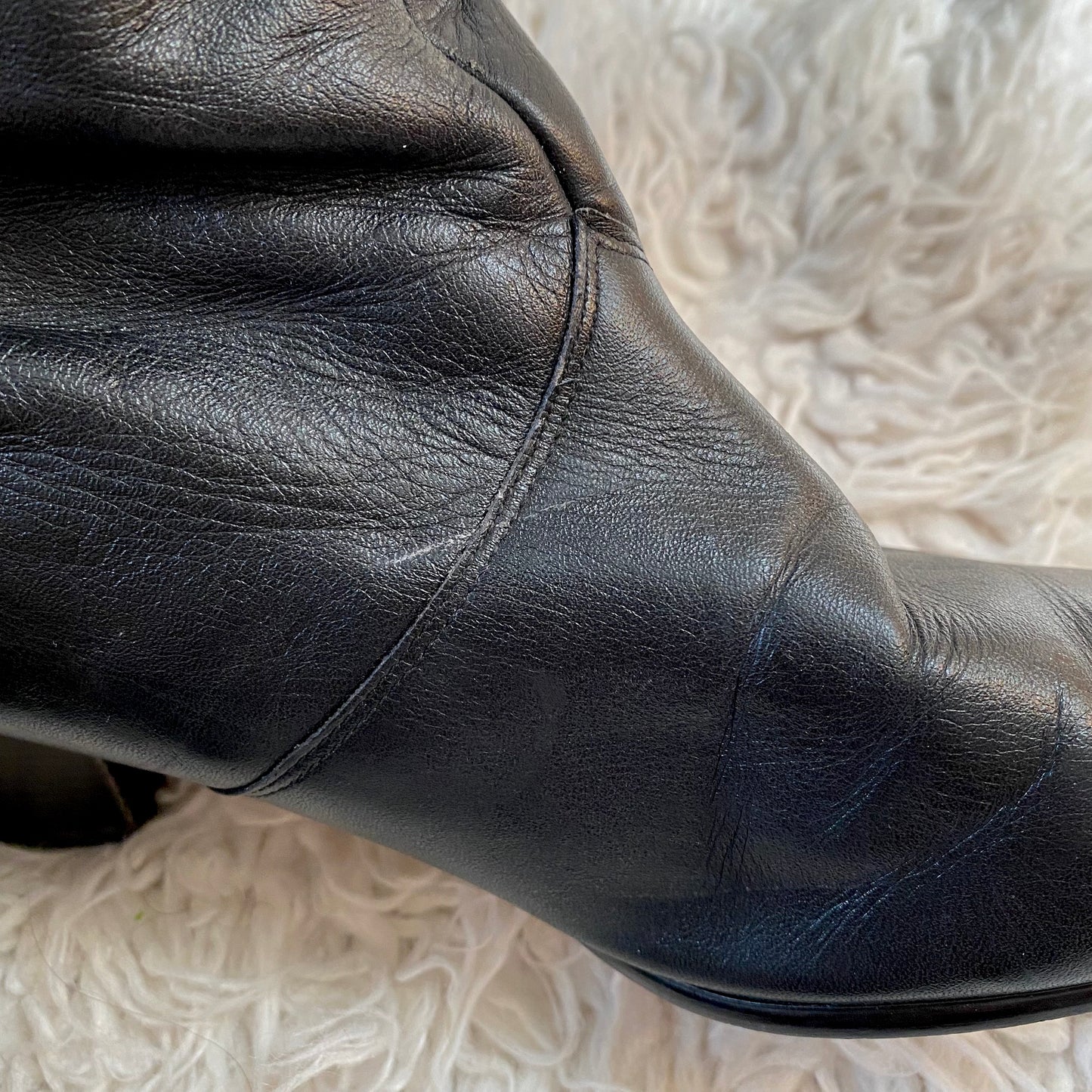 vintage 80s floral leather slouchy boots / size 6