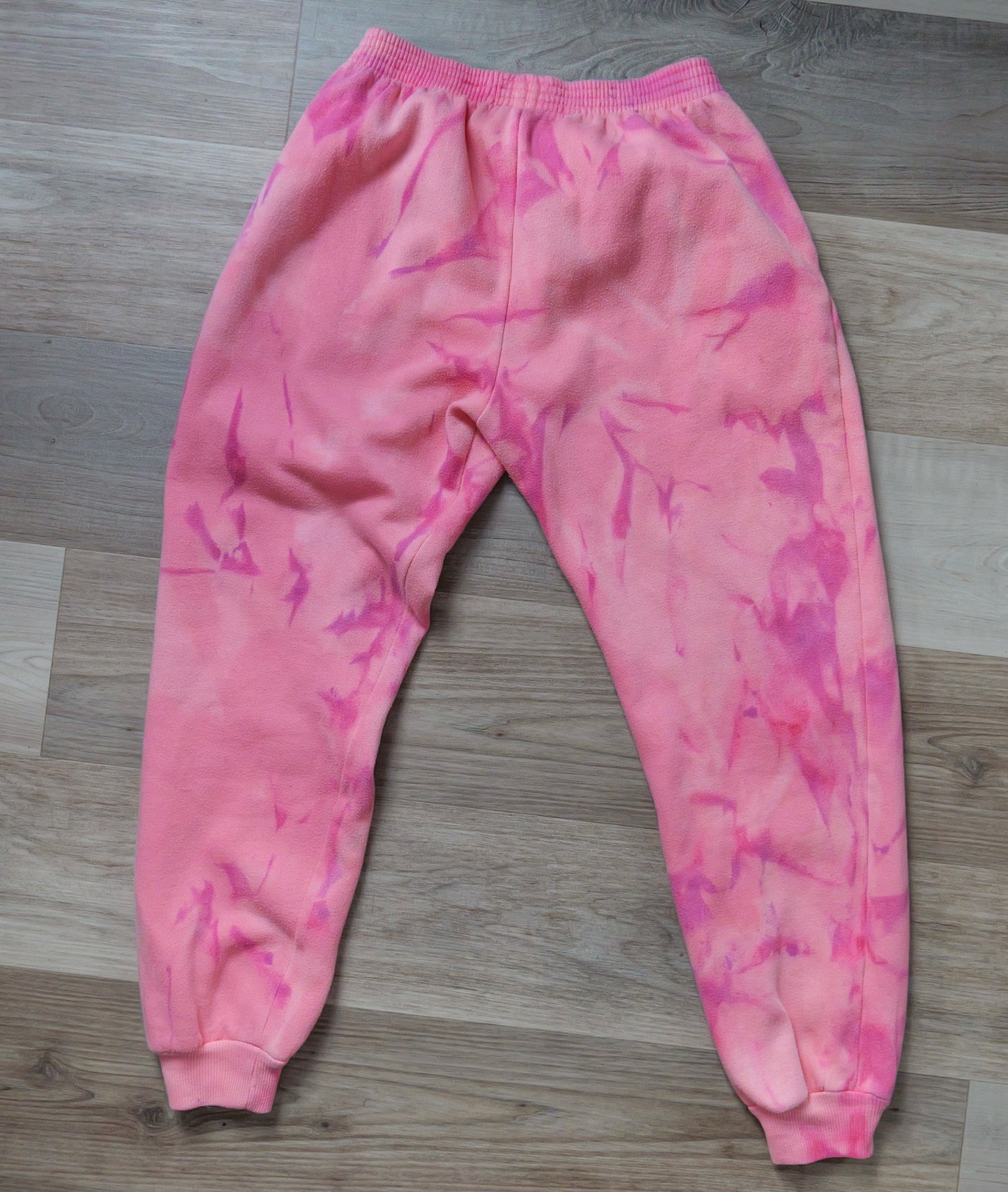 vintage 80s upcycled hand dyed pink marble tie dye gitano sweatsuit