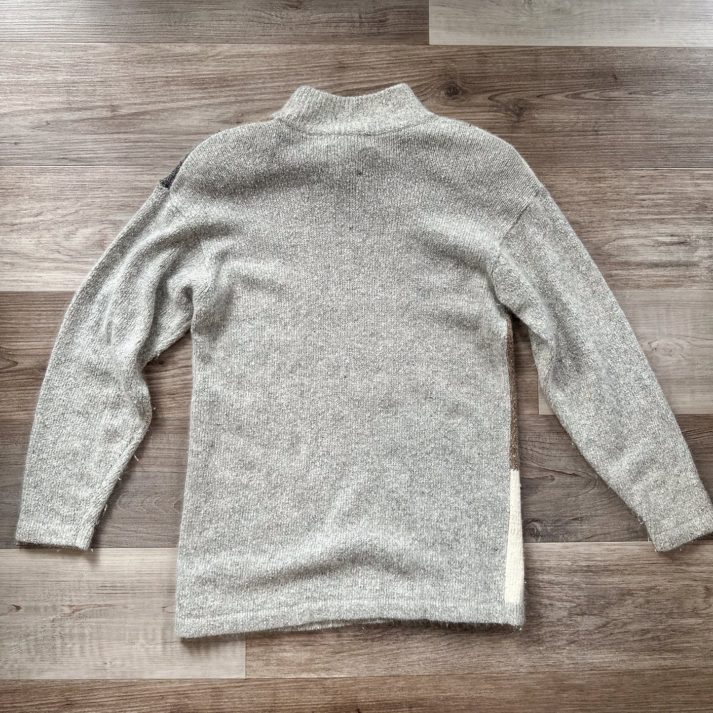 vintage 80s soft knit knit geometric beaded mockneck sweater