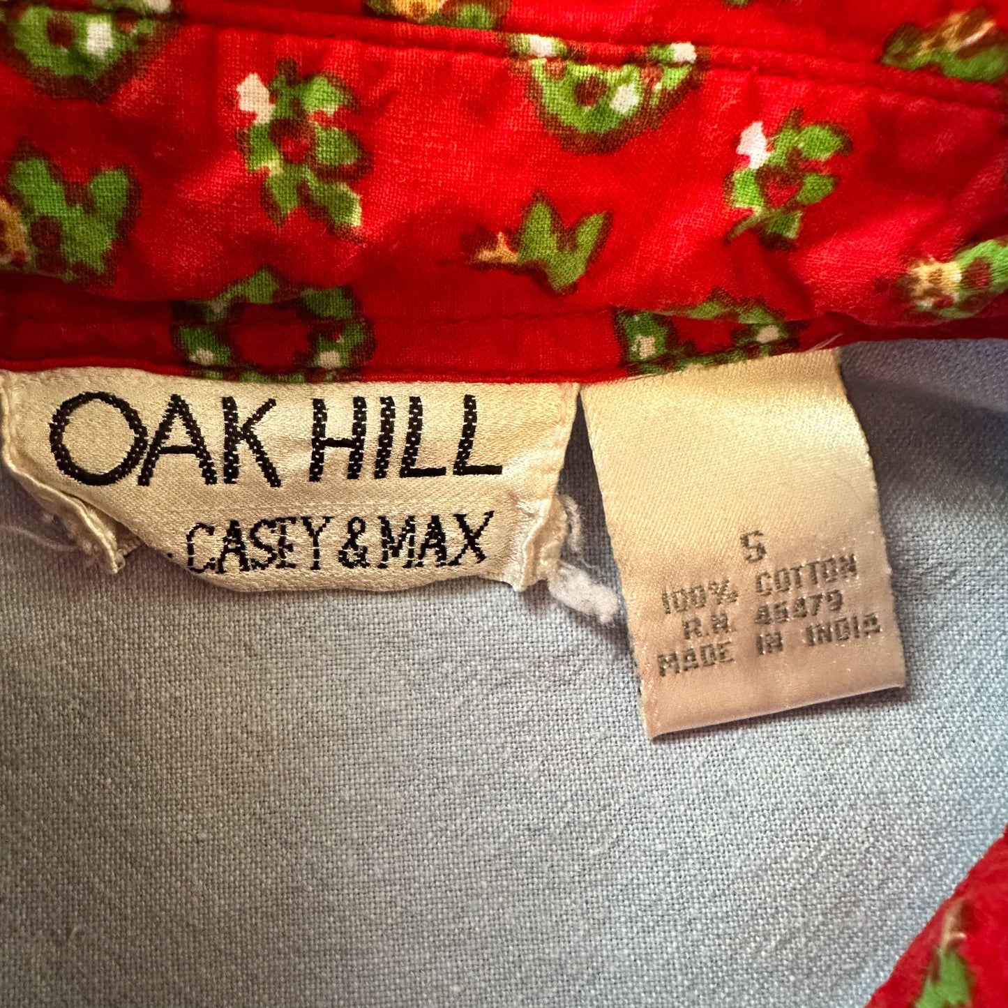 vintage 80s holiday christmas embroidered collared shirt