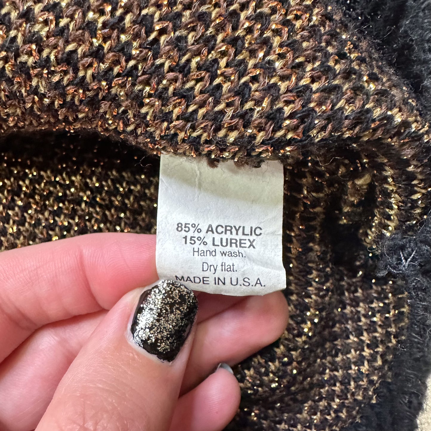 DIAMOND DOG vintage 80s gold glittery lurex sweater