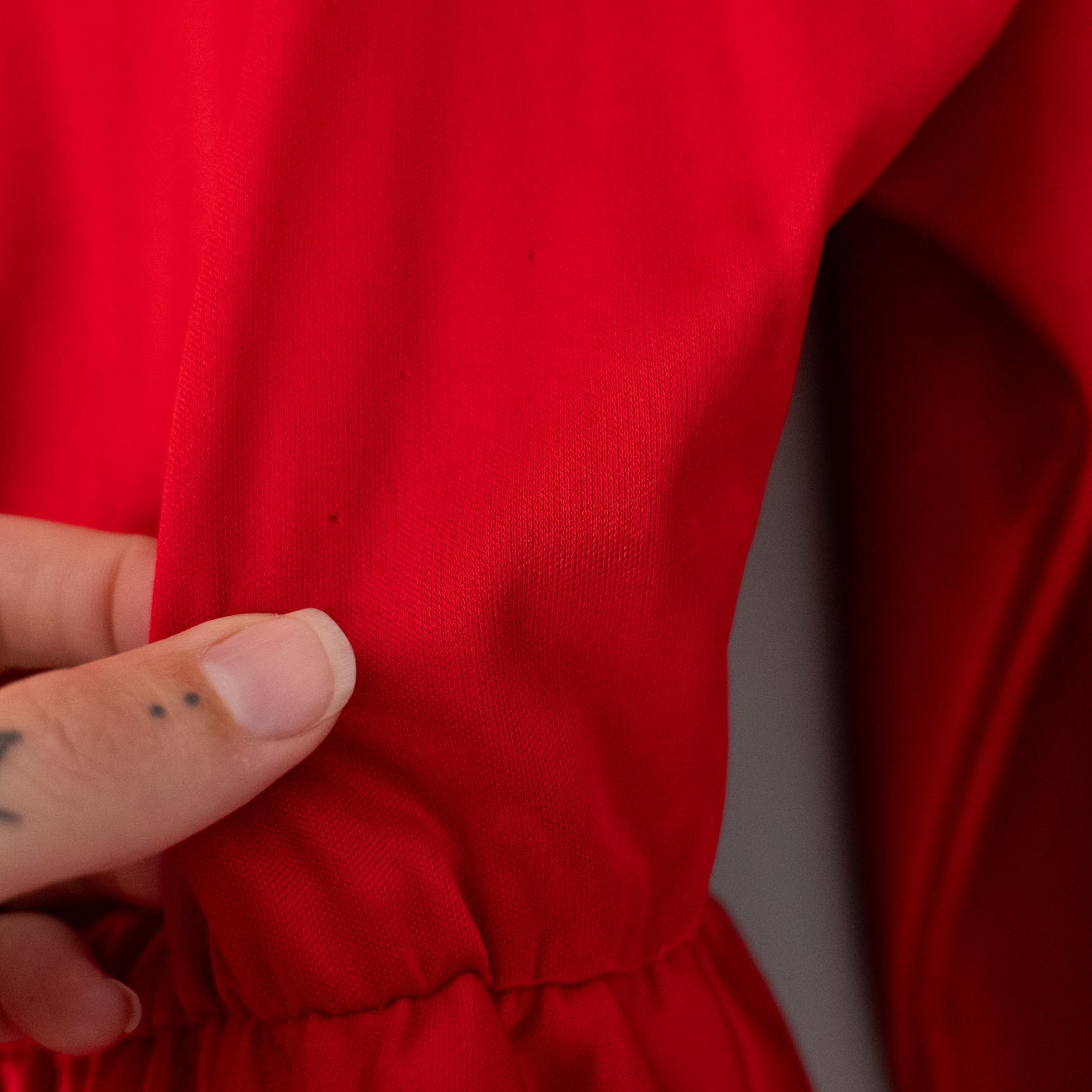 vintage 80s fredericks of hollywood red drapey sequin dress