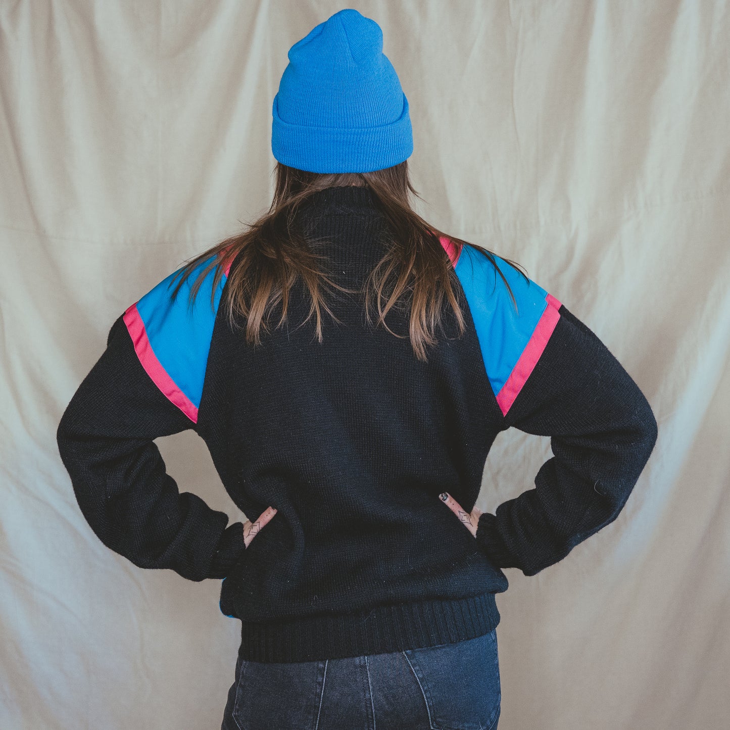 APRES SKI vintage 1980s neon wool sweater jacket