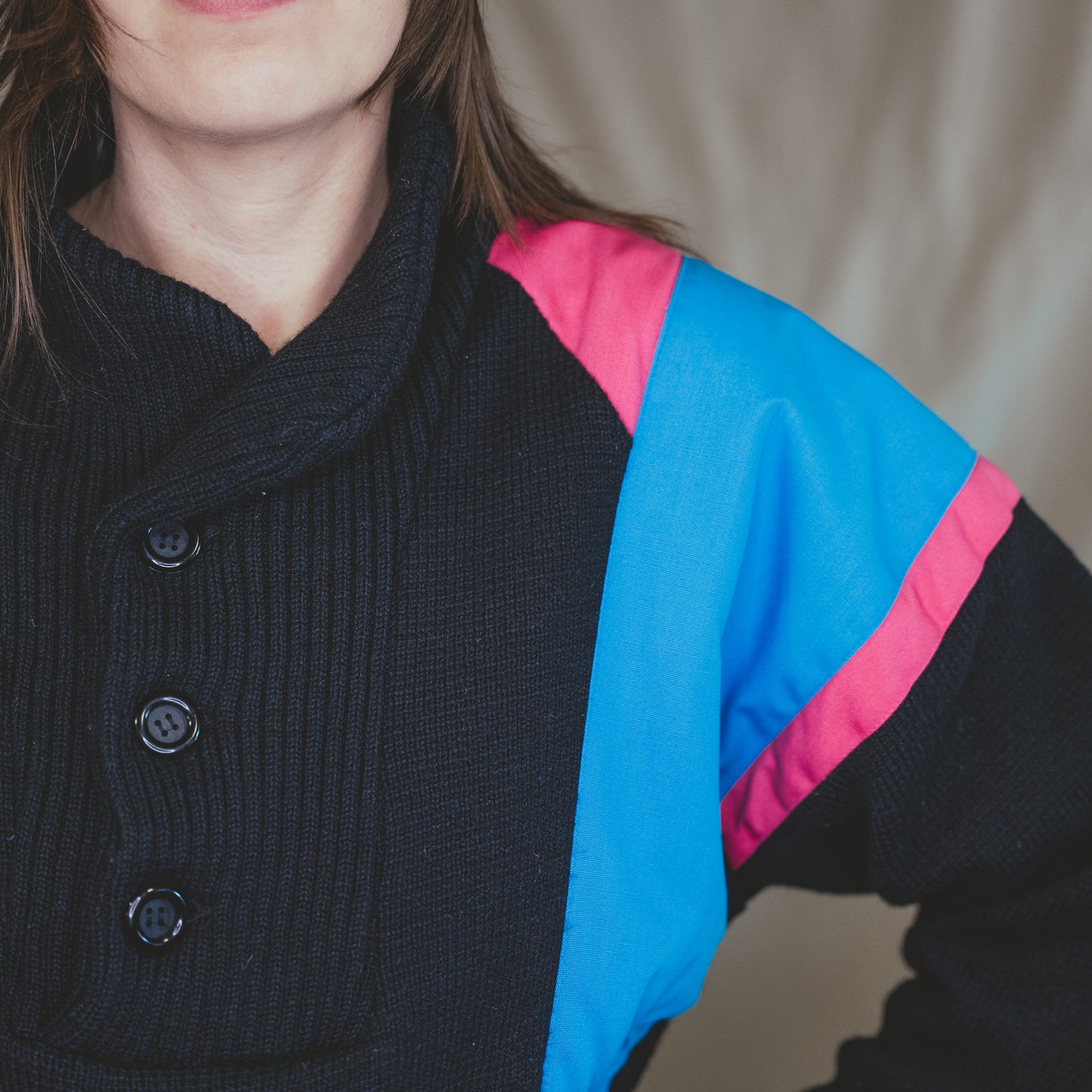 APRES SKI vintage 1980s neon wool sweater jacket