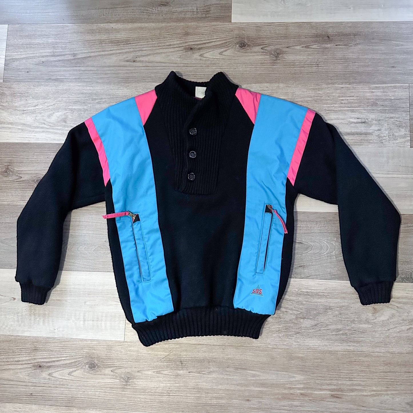 APRES SKI vintage 1980s neon wool sweater jacket