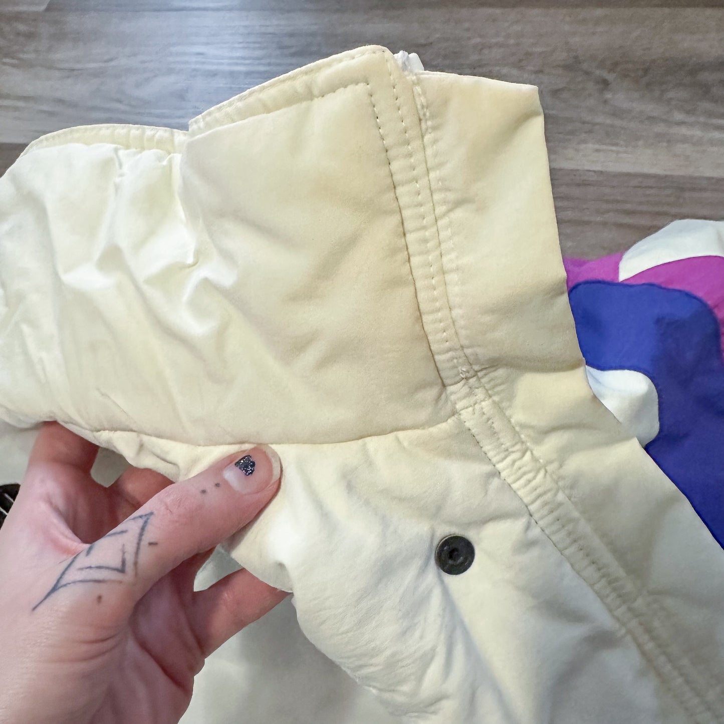 vintage 1980s funky pattern puffer coat