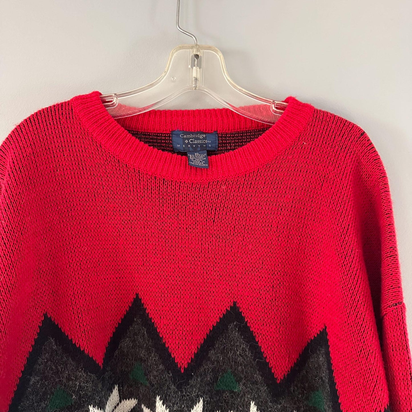 vintage 80s festive wool blend holiday sweater