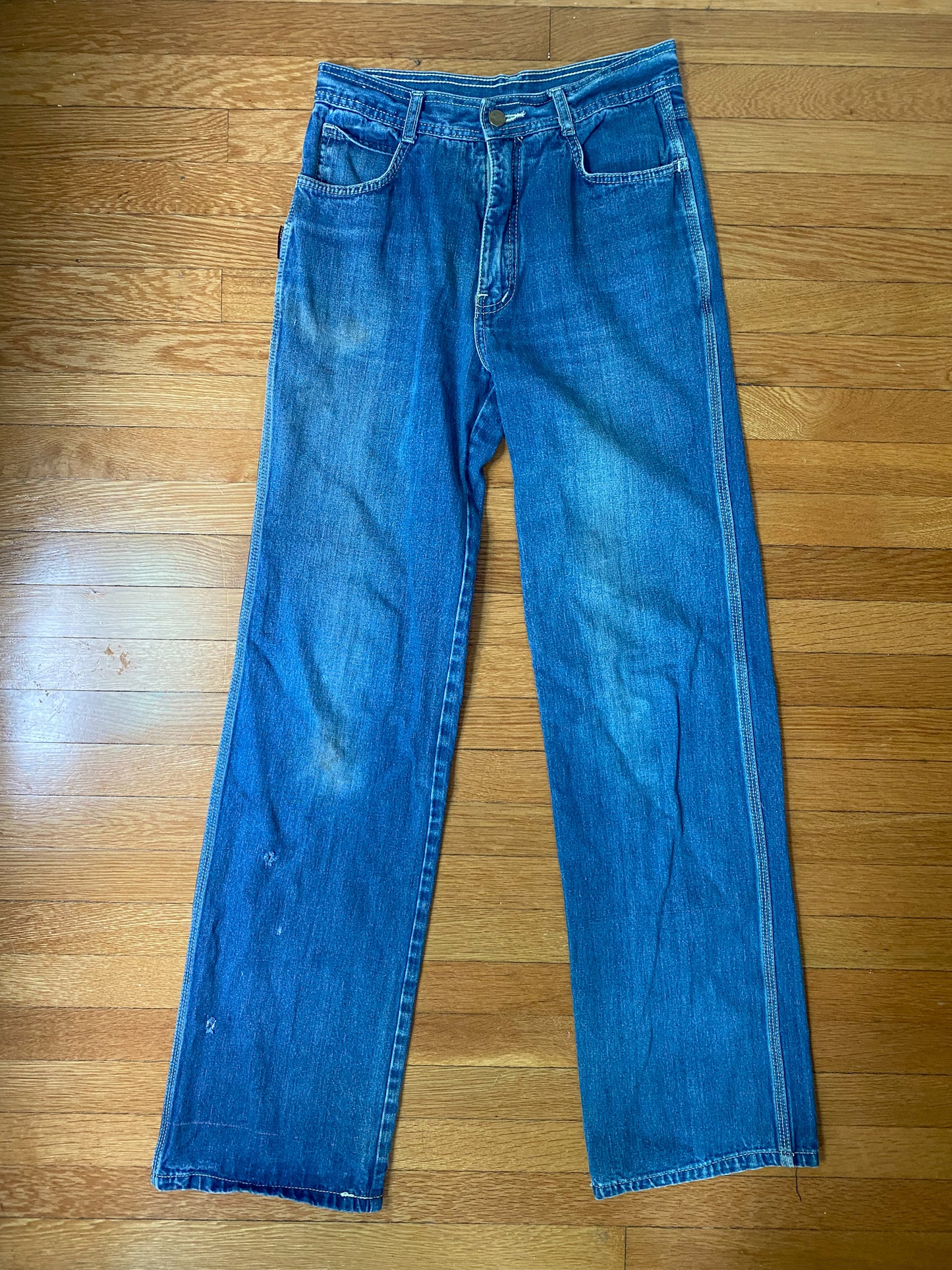BLACK STALLION vintage 70s straight leg denim jeans / 29" waist