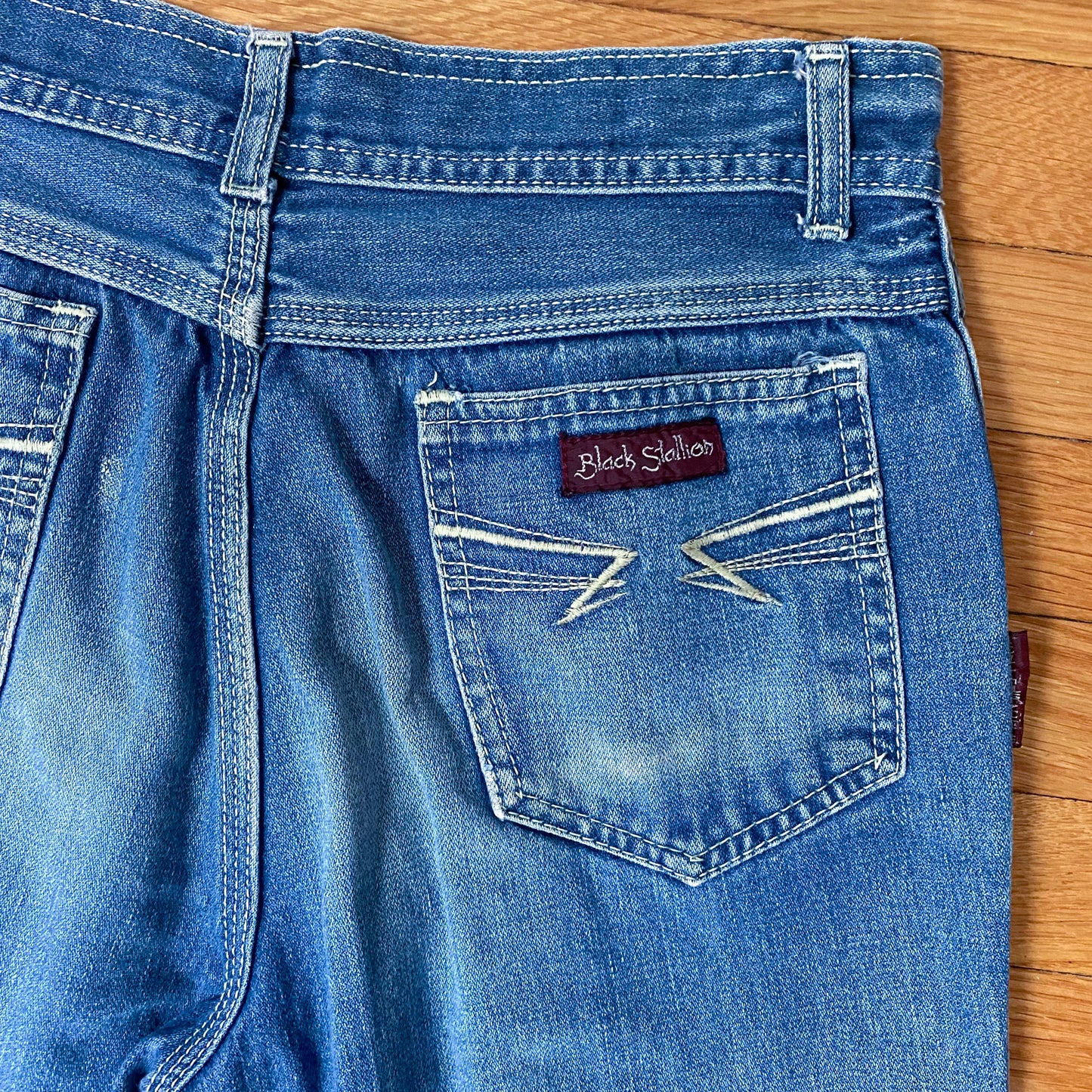 BLACK STALLION vintage 70s straight leg denim jeans / 29" waist