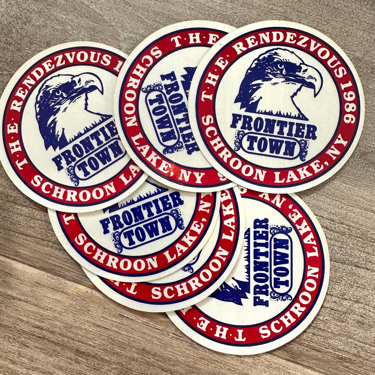 deadstock vintage 1986 harley rendezvous sticker / frontier town schroon lake ny