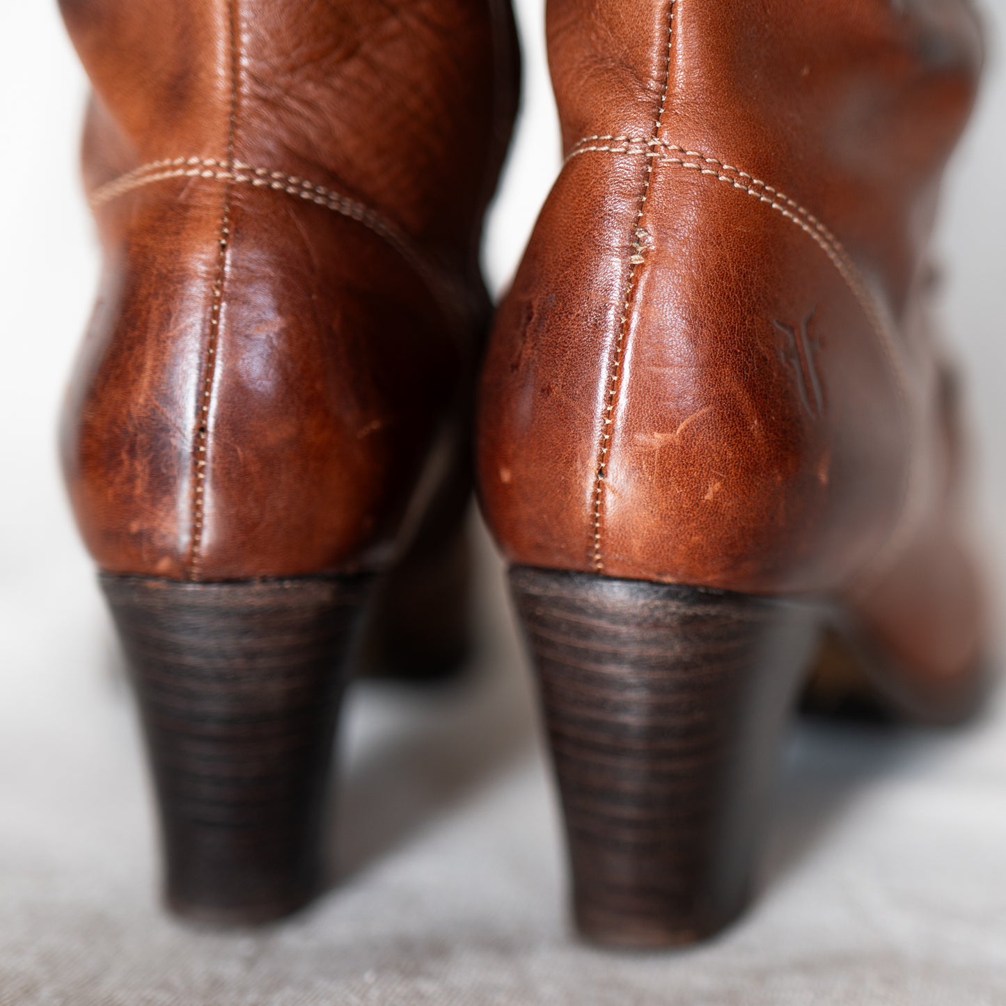 vintage 80s FRYE lace up tall leather boots / size 5.5