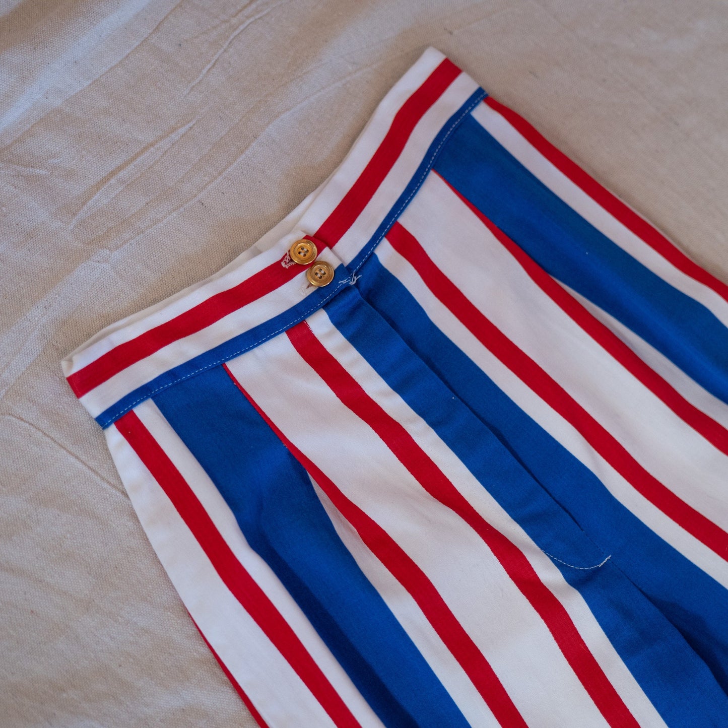 BOBBIE BROOKS vintage 60s red white & blue striped wide leg high waisted pants