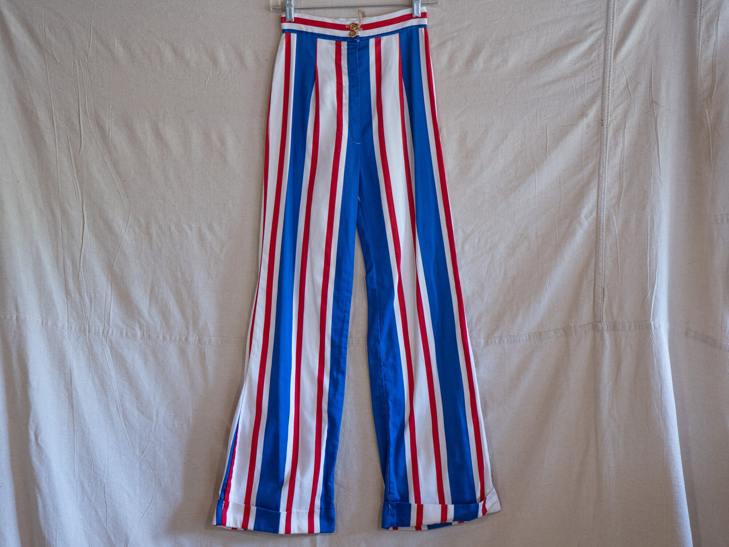 BOBBIE BROOKS vintage 60s red white & blue striped wide leg high waisted pants