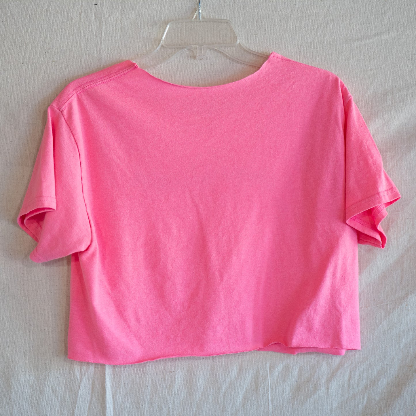 LOCAL GROUPIE upcycled hot pink DIY crop tee