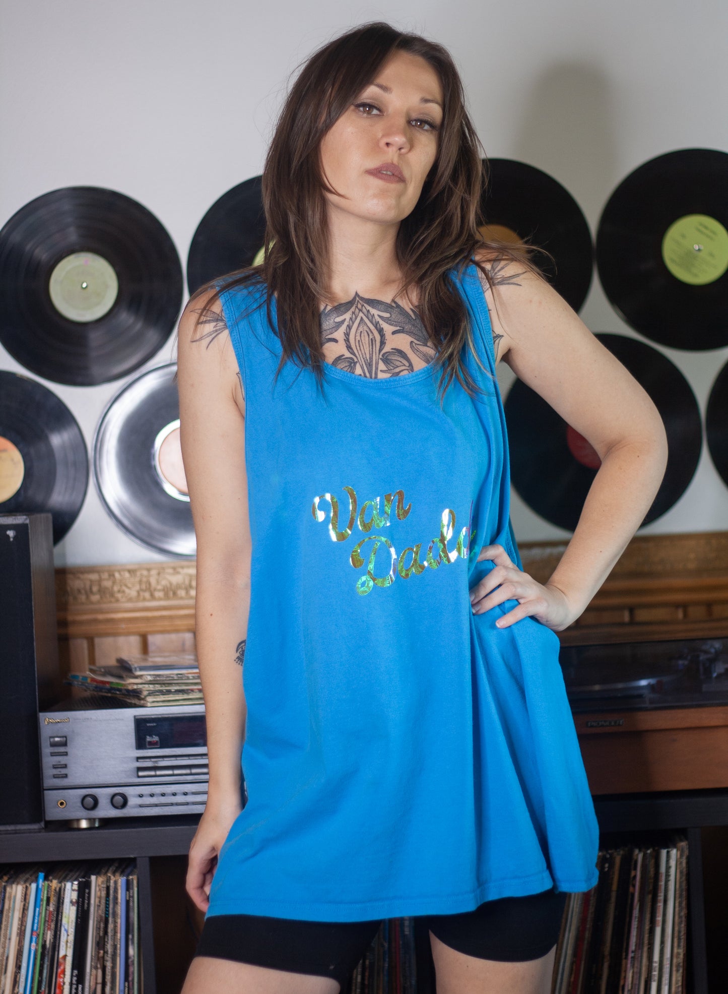 VAN DADDY iridescent turquoise tank