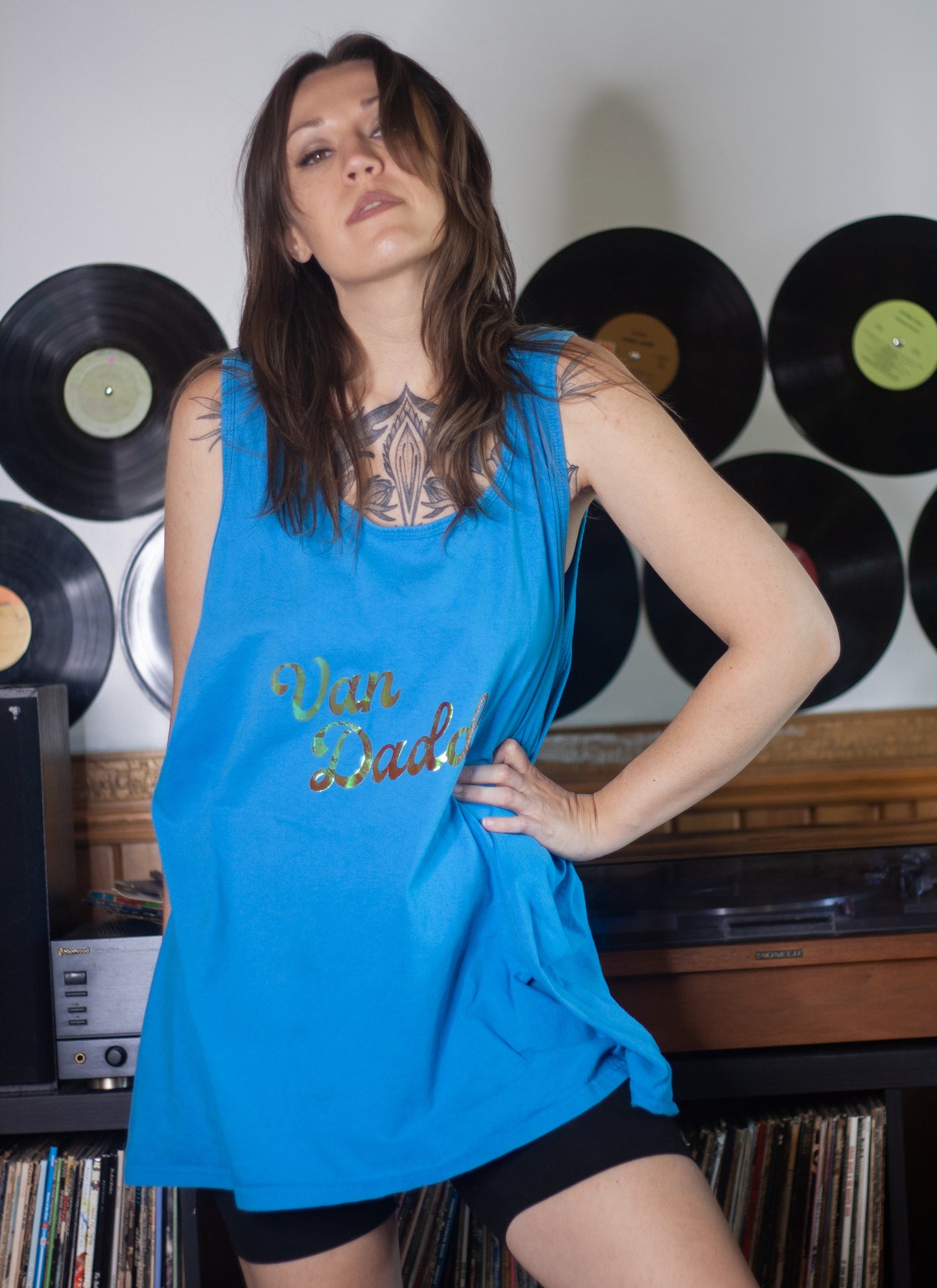 VAN DADDY iridescent turquoise tank