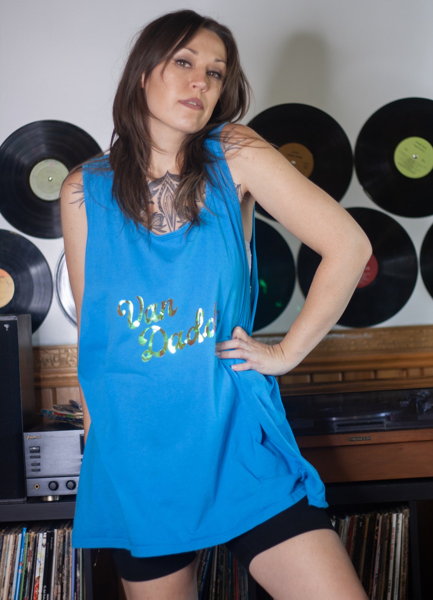 VAN DADDY iridescent turquoise tank