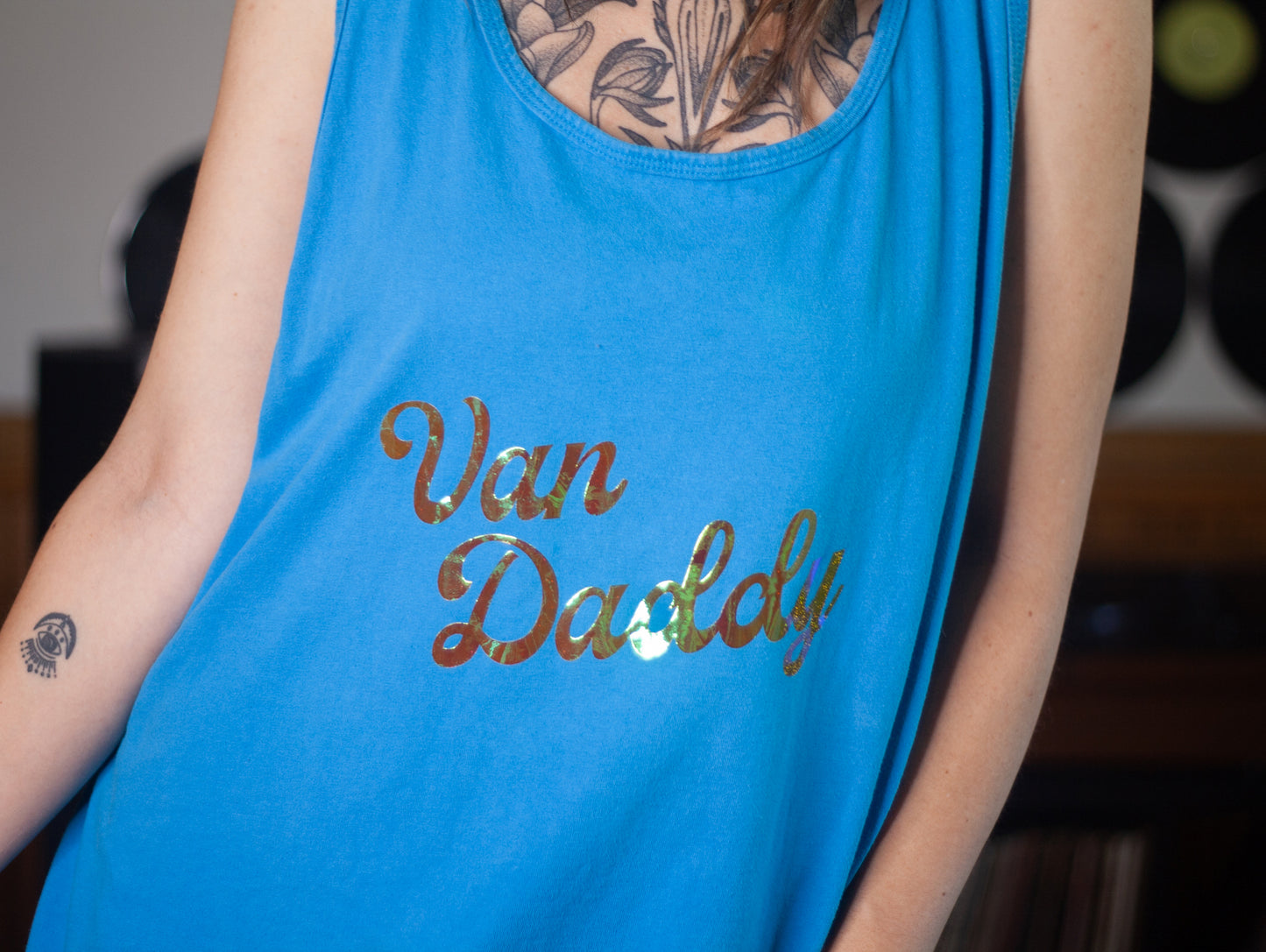 VAN DADDY iridescent turquoise tank