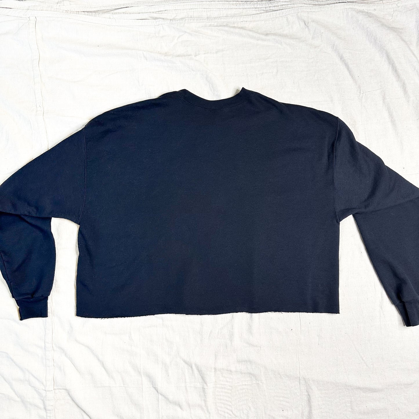 VINTAGE BABE upcycled black pullover crop sweatshirt