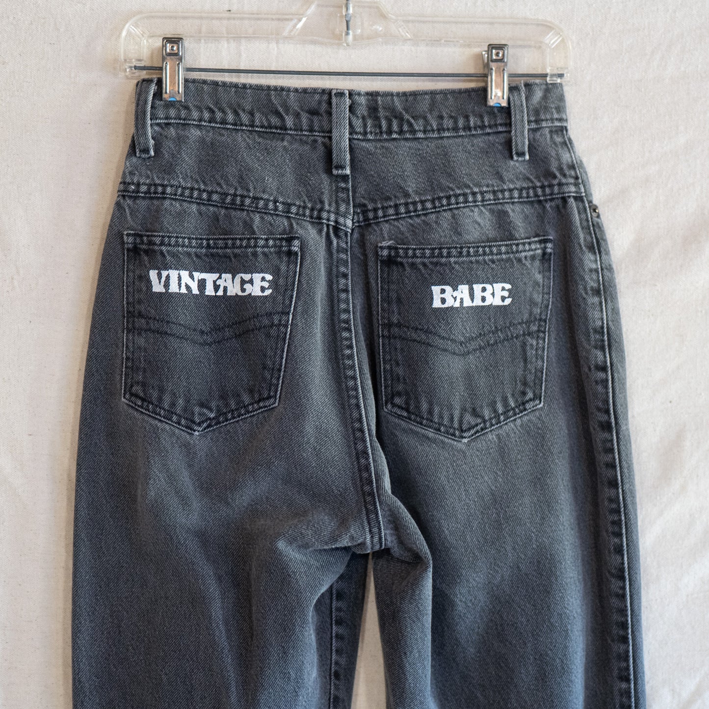 VINTAGE BABE 80s black high waisted jeans / 27x31