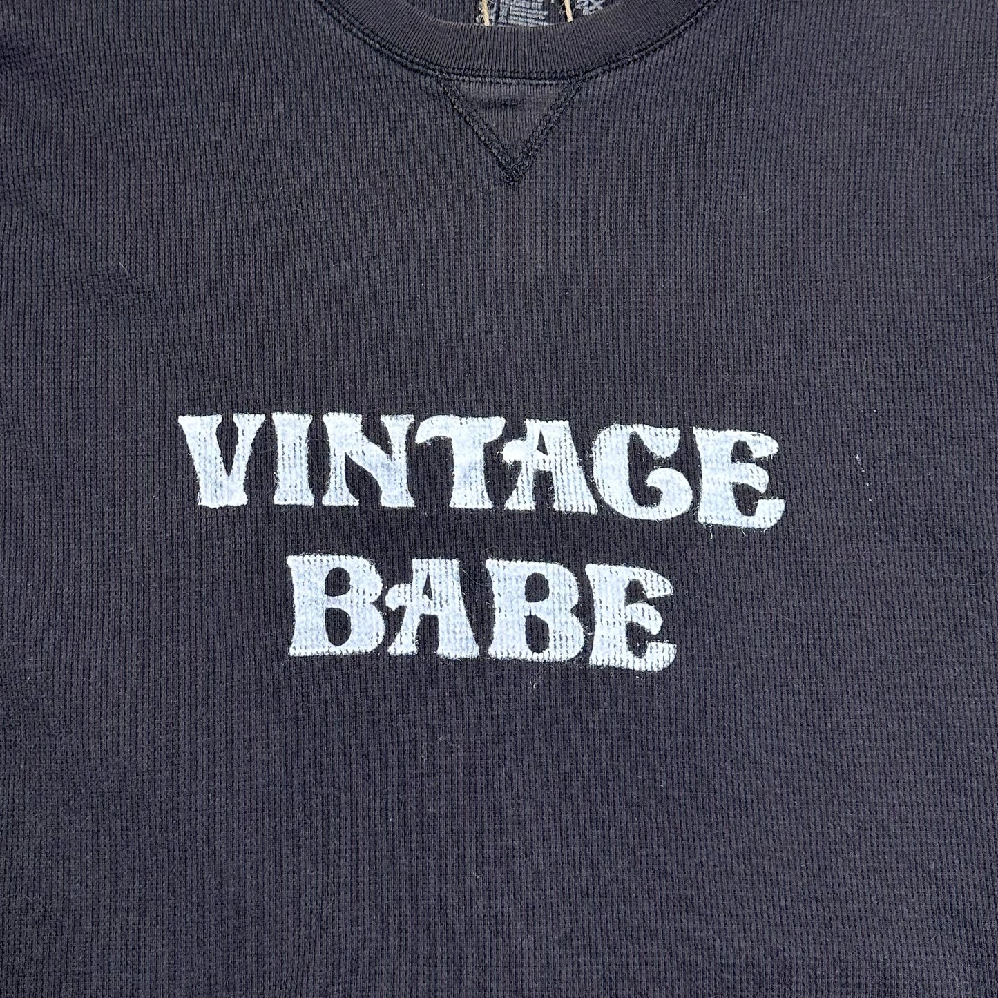 vintage babe long sleeve waffle crop top