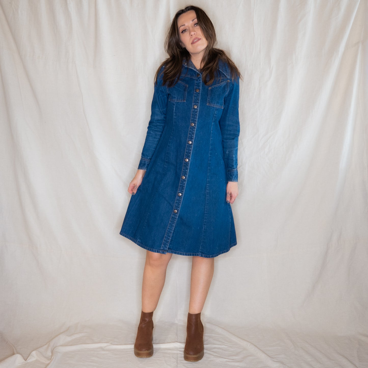 vintage 70s landlubber denim dress