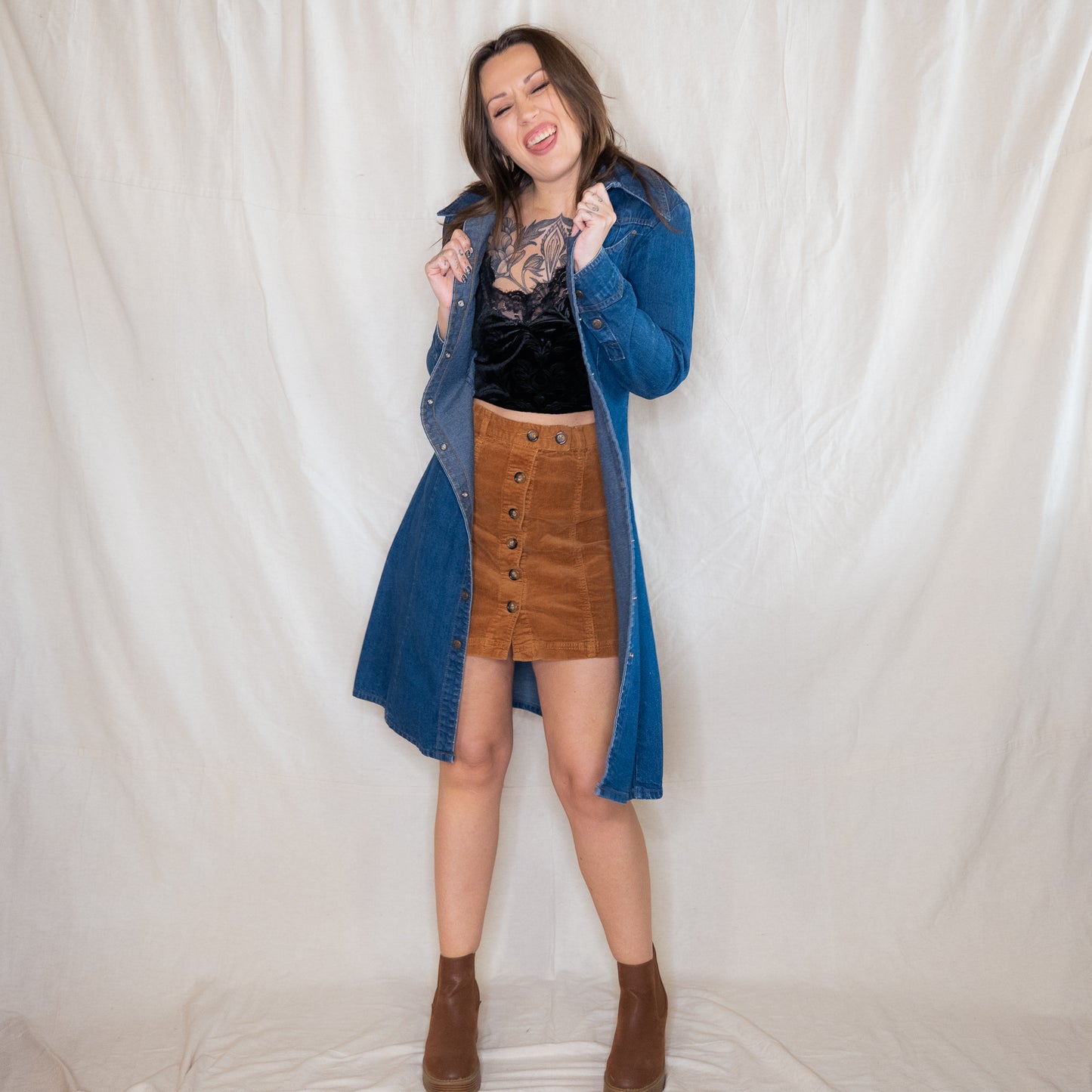 vintage 70s landlubber denim dress