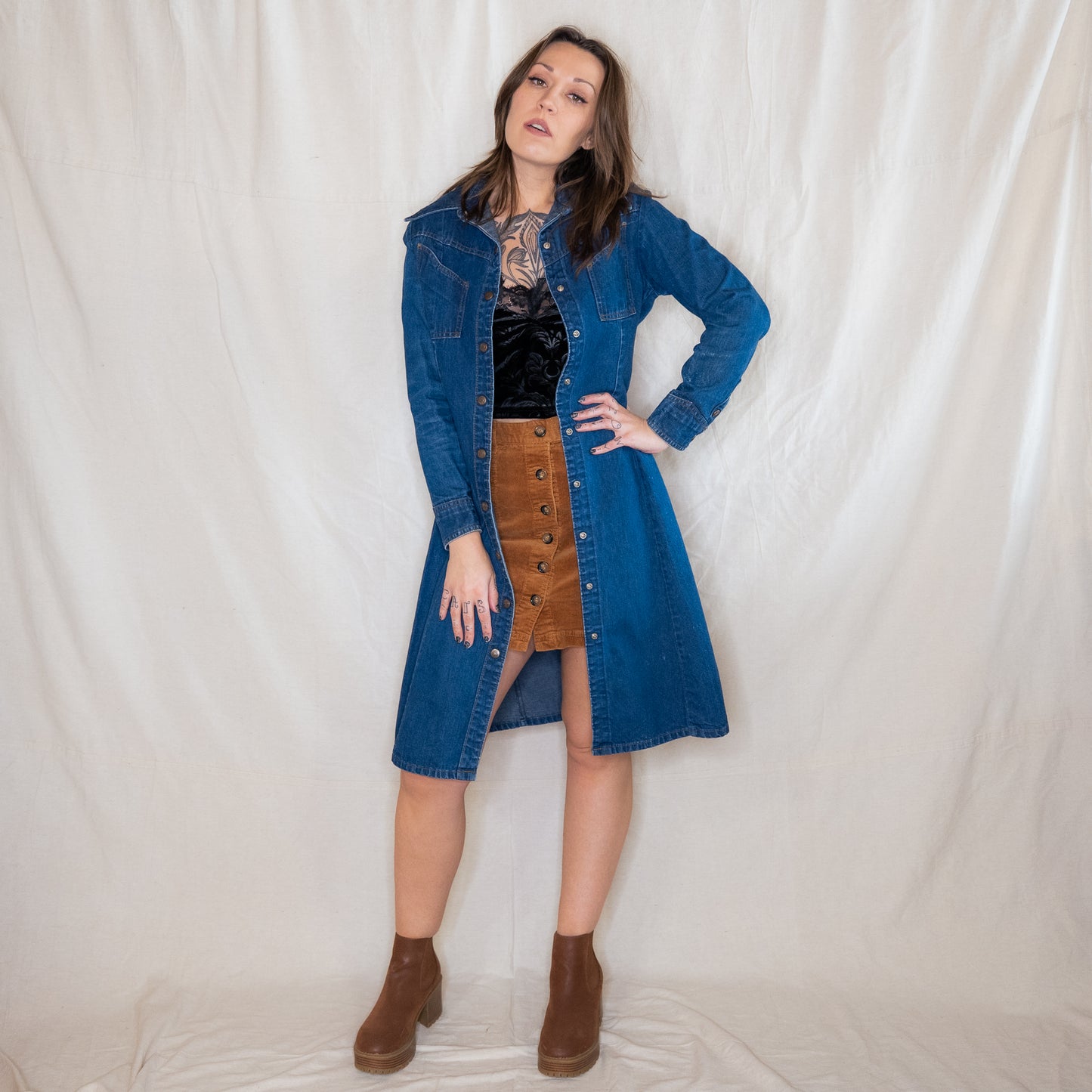 vintage 70s landlubber denim dress