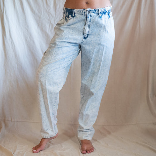 vintage 80s acid wash jeans / 32" waist