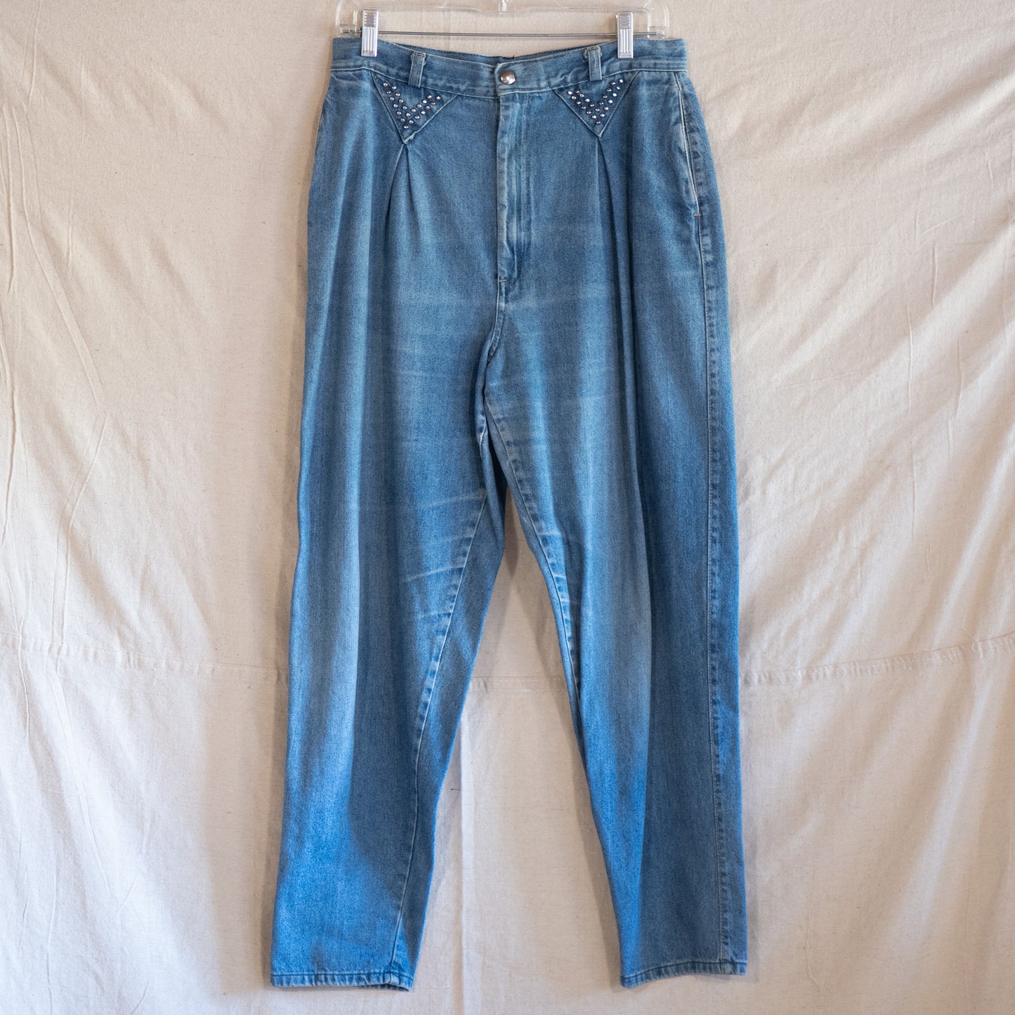 PIZZAZZ vintage 80s studded high waisted mom jeans / 31x28