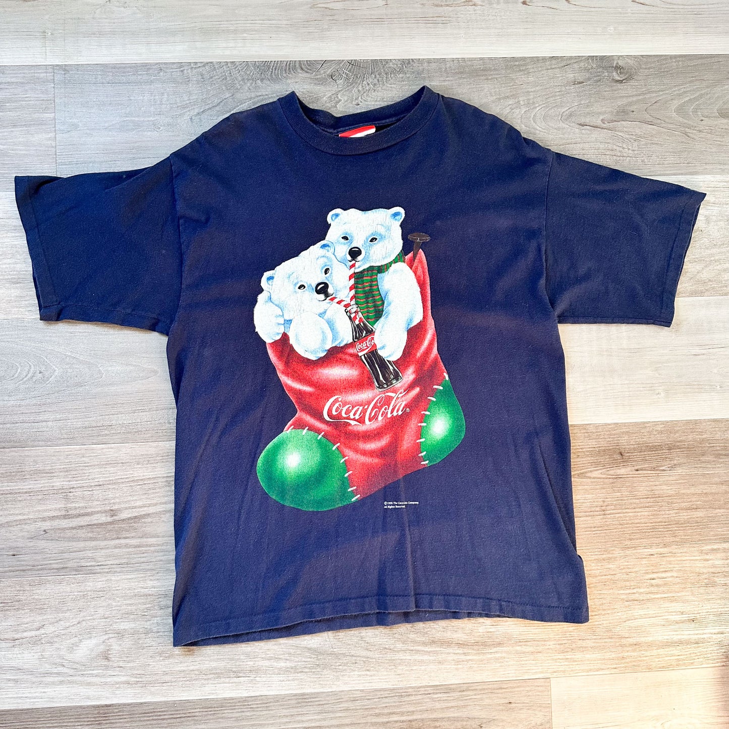 vintage 1995 coca cola polar bear holiday t-shirt