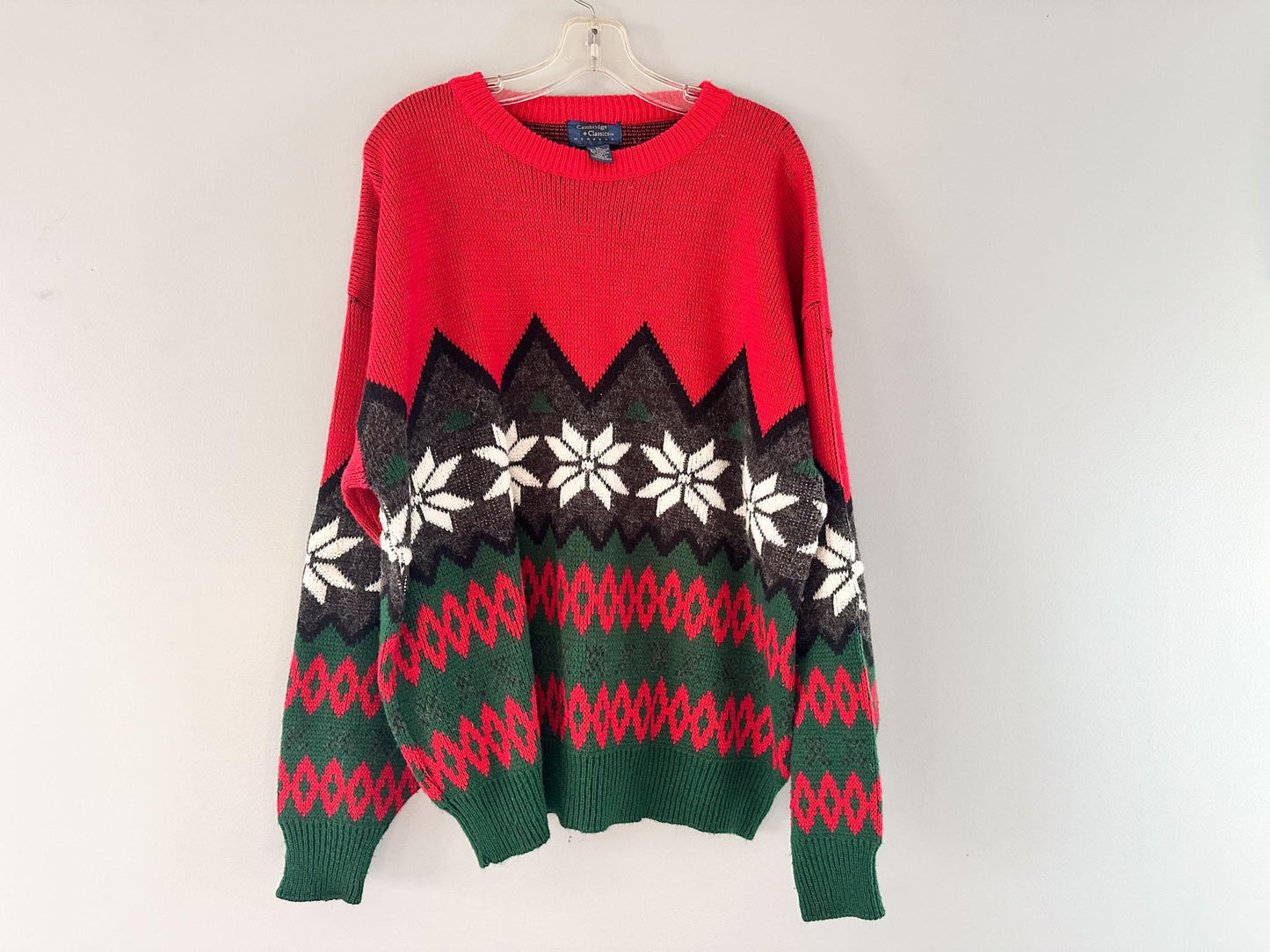 vintage 80s festive wool blend holiday sweater