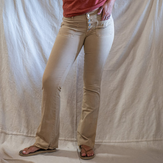 vintage y2k GUESS khaki low rise flare pants