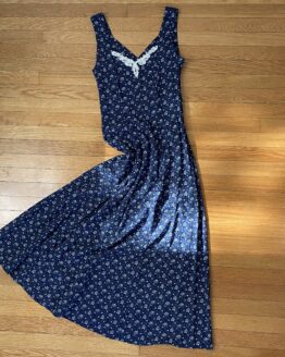 90s navy floral dress 1